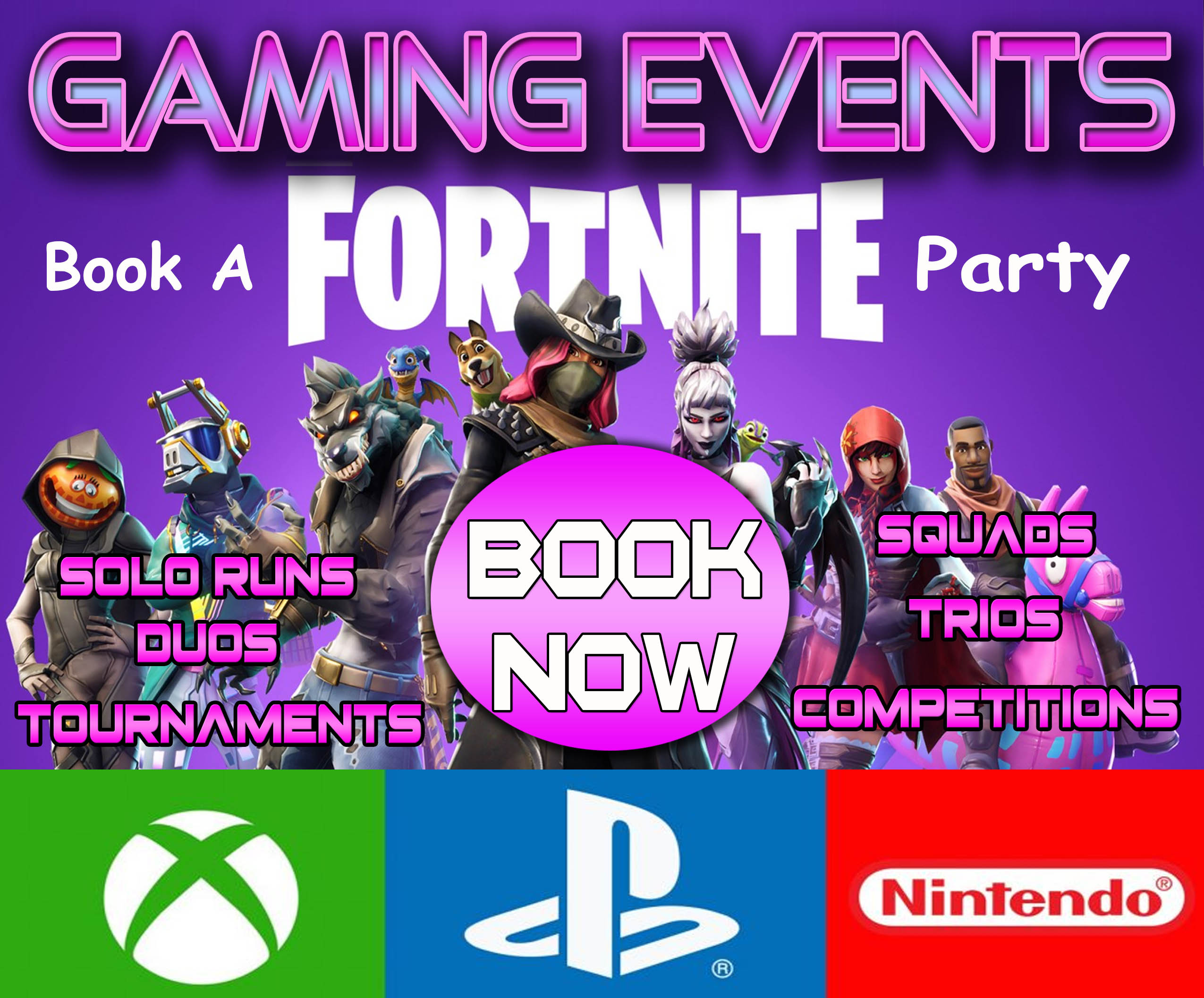 FORTNITE PARTIES – BOOK NOW!